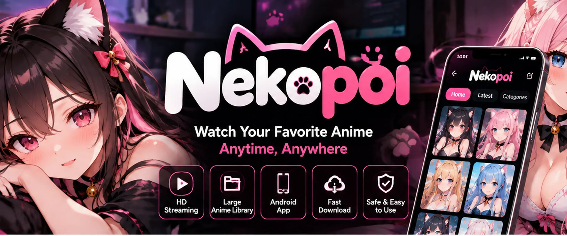 Nekopoi Club editorial website visual